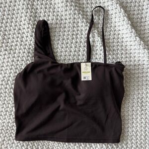 Aerie Brown OFFLINE Cropped Tank Top sports bra